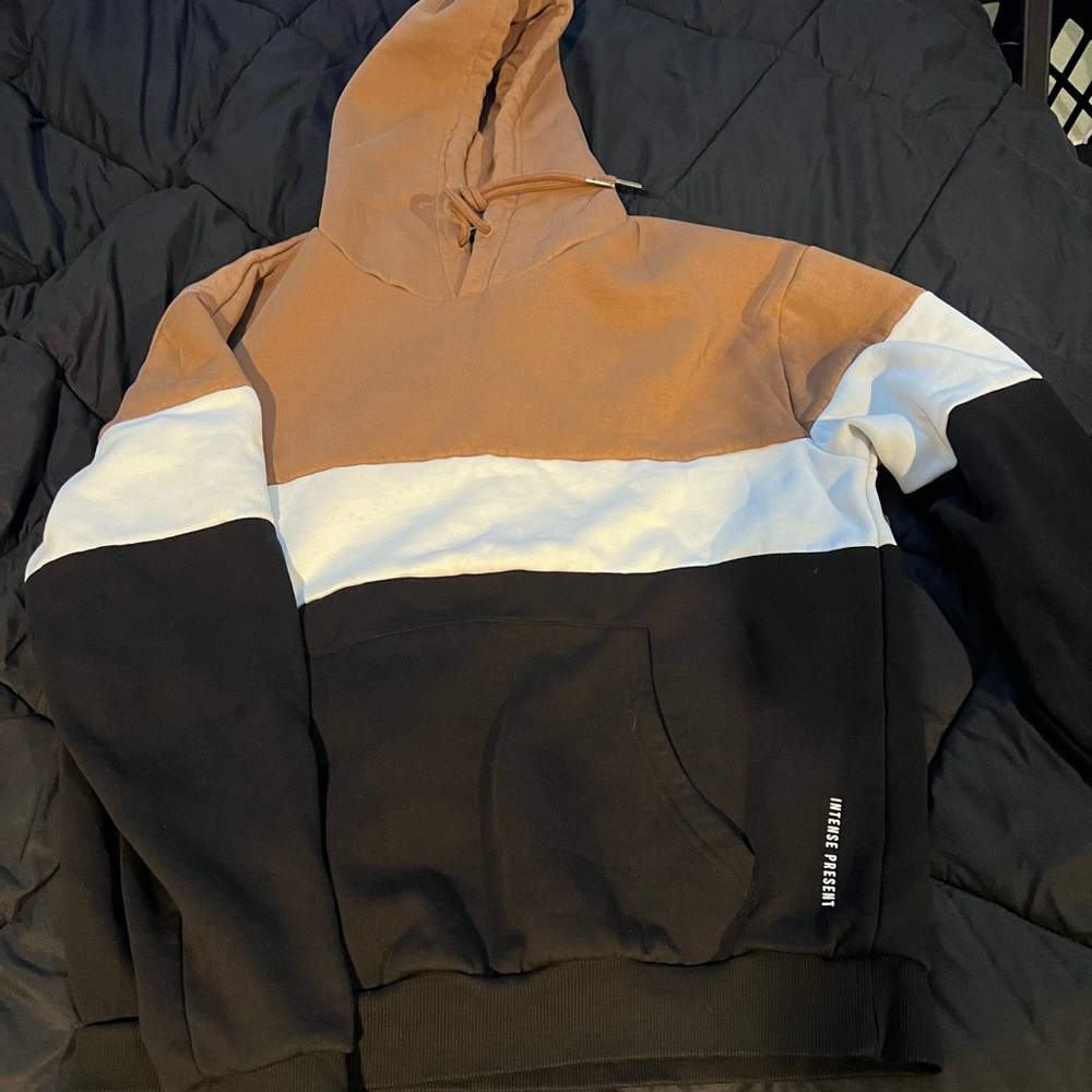 Brown white and black hoodie Size L 9/10 condition